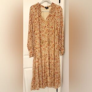 Gigio USA Chiffon Floral Maxi Long Sleeve Dress, Size Medium. Worn ONCE